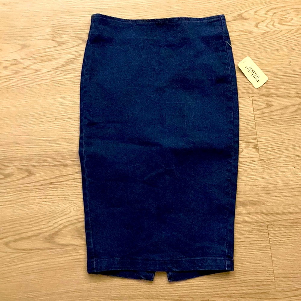Mid length jean skirt